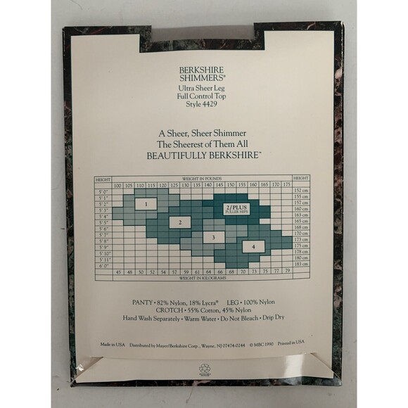 BERKSHIRE SHIMMERS Control Top SILVER Pantyhose Size 3 Ultra Sheer Leg 4429 - Picture 3 of 3